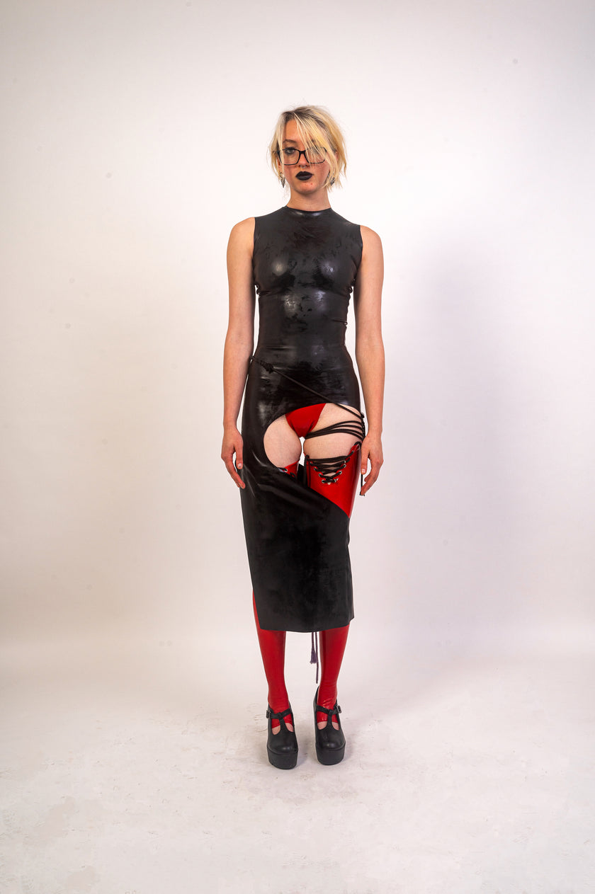 Eat Your Heart Out Latex Dress - Black image 0