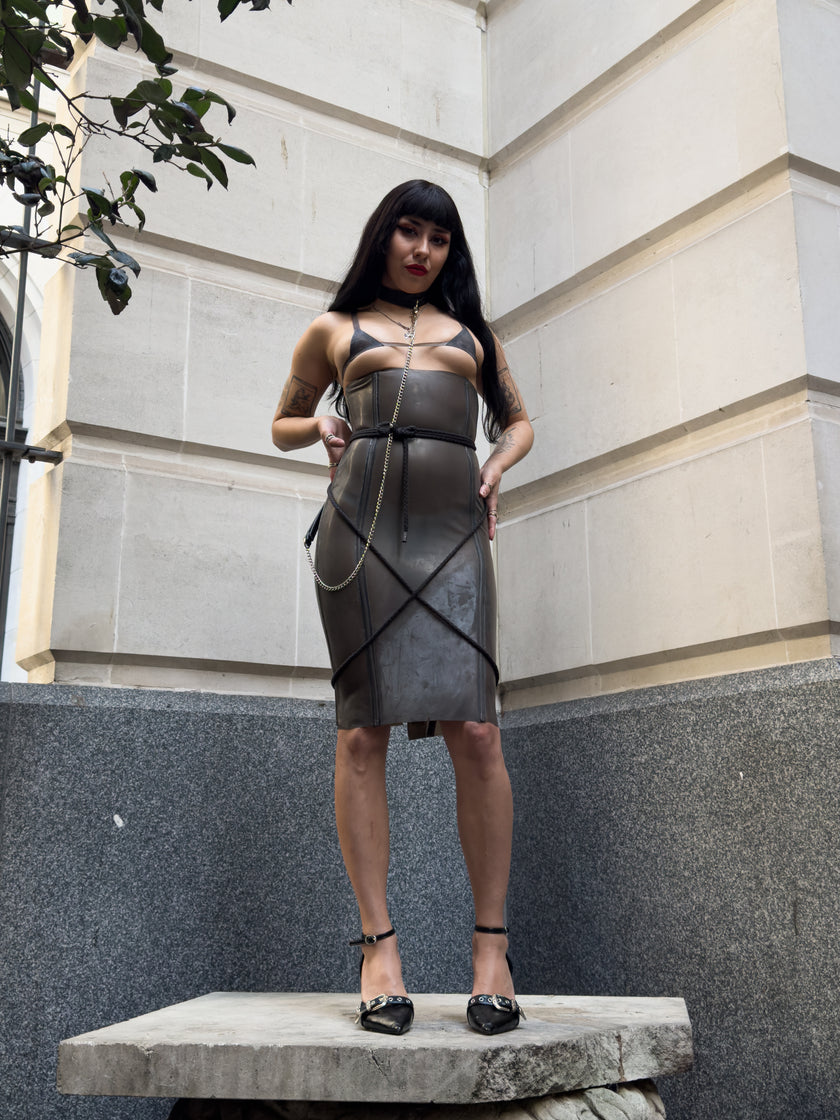 Restriction Underbust Latex Dress