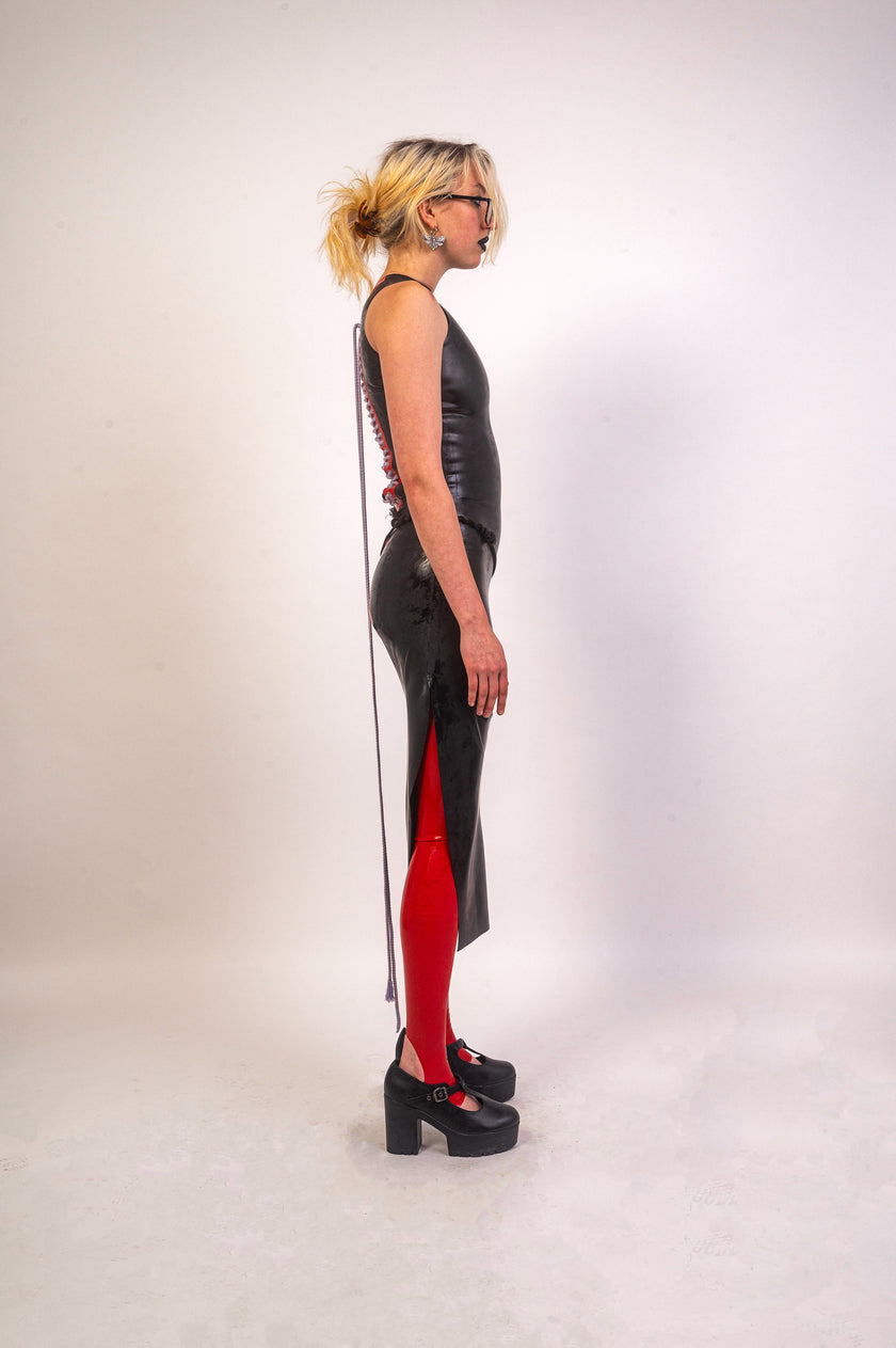 Eat Your Heart Out Latex Dress - Black image 4