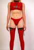 High Waisted Latex Thong - Red image 0