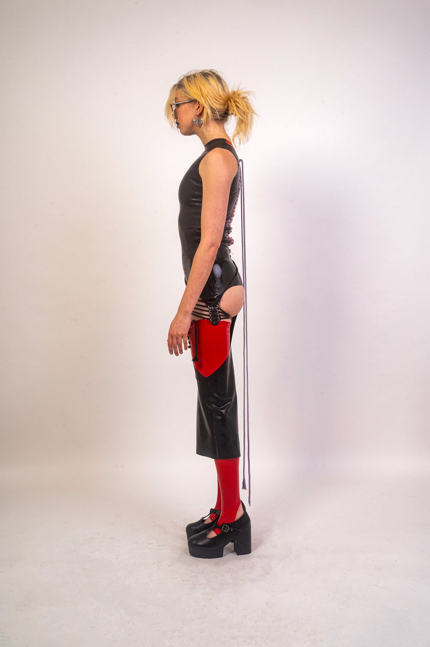 Eat Your Heart Out Latex Dress - Black image 3