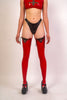 High Waisted Latex Thong - Black image 0