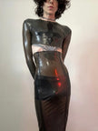 Anti Long Sleeve Latex Crop Top