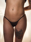 Translucent Black Latex Thong