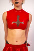 Anti Christ Sleeveless Latex Crop Top image 1