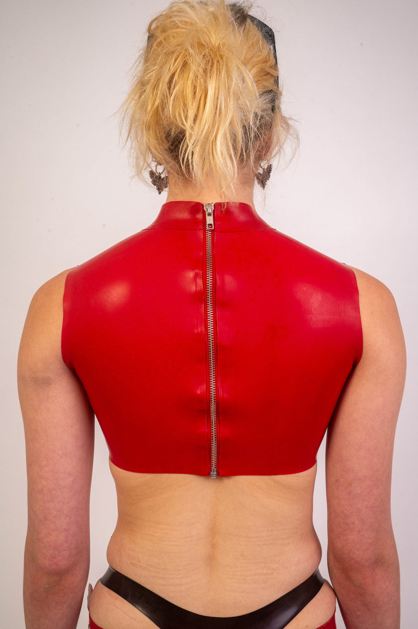 Anti Christ Sleeveless Latex Crop Top image 2